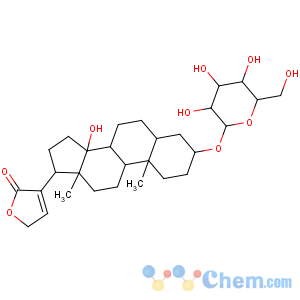 CAS No:41680-09-5 4-[(3S,5R,8R,9S,10S,13R,14S,17S)-14-hydroxy-10,13-dimethyl-3-[3,4,<br />5-trihydroxy-6-(hydroxymethyl)oxan-2-yl]oxy-1,2,3,4,5,6,7,8,9,11,12,15,<br />16,17-tetradecahydrocyclopenta[a]phenanthren-17-yl]-2H-furan-5-one