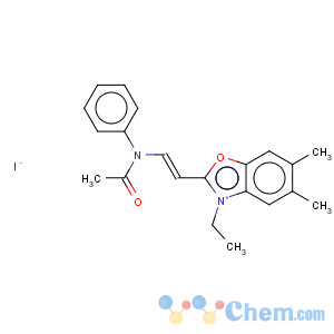 CAS No:41729-43-5 Benzoxazolium,2-[2-(acetylphenylamino)ethenyl]-3-ethyl-5,6-dimethyl-, iodide (1:1)