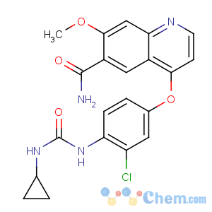 CAS No:417716-92-8 4-[3-chloro-4-(cyclopropylcarbamoylamino)phenoxy]-7-methoxyquinoline-6-<br />carboxamide