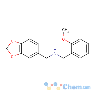 CAS No:418774-45-5 1-(1,3-benzodioxol-5-yl)-N-[(2-methoxyphenyl)methyl]methanamine
