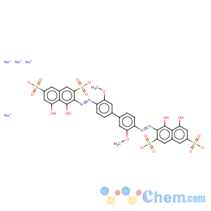 CAS No:4198-19-0 2,7-Naphthalenedisulfonicacid,3,3'-[(3,3'-dimethoxy[1,1'-biphenyl]-4,4'-diyl)bis(2,1-diazenediyl)]bis[4,5-dihydroxy-,sodium salt (1:4)