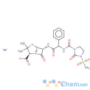 CAS No:42057-22-7 4-thia-1-azabicyclo[3.2.0]heptane-2-carboxylic acid, 3,3-dimethyl-6-[[[[[3-(methylsulfonyl)-2-oxo-1-imidazolidinyl]carbonyl]amino]phenylacetyl]amino]-7-oxo-, monosodium salt, [2s-[2alpha,5alpha,6beta(s*)]]-