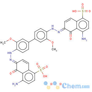 CAS No:4247-14-7 (6E,6'E)-6,6'-[(3,3'-dimethoxybiphenyl-4,4'-diyl)di(1E)hydrazin-2-yl-1-ylidene]bis(4-amino-5-oxo-5,6-dihydronaphthalene-1-sulfonic acid)