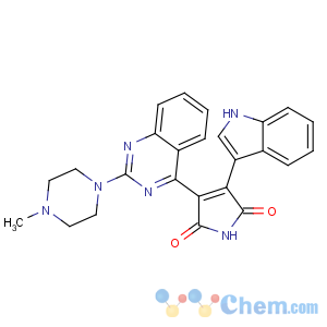 CAS No:425637-18-9 3-(1H-indol-3-yl)-4-[2-(4-methylpiperazin-1-yl)quinazolin-4-yl]pyrrole-<br />2,5-dione