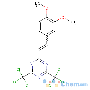 CAS No:42880-07-9 2-[2-(3,4-dimethoxyphenyl)ethenyl]-4,6-bis(trichloromethyl)-1,3,<br />5-triazine