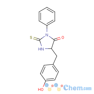 CAS No:4332-95-0 5-[(4-hydroxyphenyl)methyl]-3-phenyl-2-sulfanylideneimidazolidin-4-one