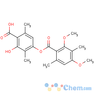 CAS No:436-32-8 4-(2,4-dimethoxy-3,6-dimethylbenzoyl)oxy-2-hydroxy-3,6-dimethylbenzoic<br />acid