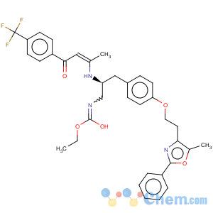 CAS No:436159-64-7 ethyl [(2S)-3-{4-[2-(5-methyl-2-phenyl-1,3-oxazol-4-yl)ethoxy]phenyl}-2-({(2Z)-4-oxo-4-[4-(trifluoromethyl)phenyl]but-2-en-2-yl}amino)propyl]carbamate