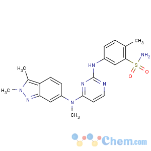 CAS No:444731-52-6 5-[[4-[(2,<br />3-dimethylindazol-6-yl)-methylamino]pyrimidin-2-yl]amino]-2-<br />methylbenzenesulfonamide