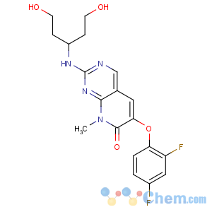 CAS No:449811-01-2 6-(2,4-difluorophenoxy)-2-(1,<br />5-dihydroxypentan-3-ylamino)-8-methylpyrido[2,3-d]pyrimidin-7-one
