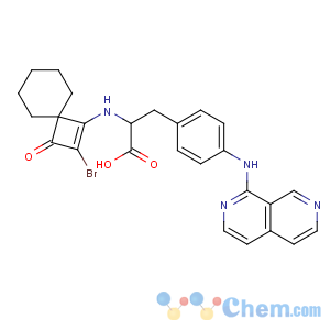CAS No:455264-31-0 (2S)-2-[(2-bromo-3-oxospiro[3.5]non-1-en-1-yl)amino]-3-[4-(2,<br />7-naphthyridin-1-ylamino)phenyl]propanoic acid