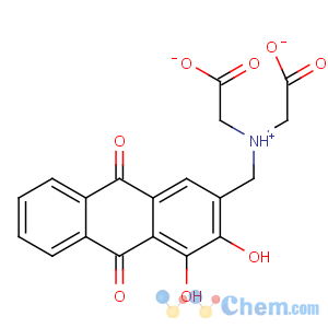 CAS No:455303-00-1 2-[carboxylatomethyl-[(3,4-dihydroxy-9,<br />10-dioxoanthracen-2-yl)methyl]azaniumyl]acetate