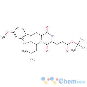 CAS No:461054-93-3 (3S,6S,12aS)-1,2,3,4,6,7,12,12a-Octahydro-9-methoxy-6-(2-methylpropyl)-1,4-dioxopyrazino[1',2':1,6]pyrido[3,4-b]indole-3-propanoic acid 1,1-dimethylethyl ester