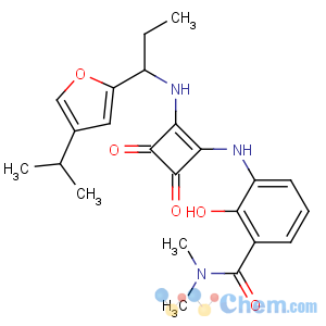 CAS No:473728-58-4 3-[[3,<br />4-dioxo-2-[[(1R)-1-(4-propan-2-ylfuran-2-yl)propyl]amino]cyclobuten-1-<br />yl]amino]-2-hydroxy-N,N-dimethylbenzamide