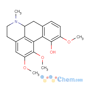 CAS No:475-67-2 (6aS)-1,2,10-trimethoxy-6-methyl-5,6,6a,7-tetrahydro-4H-dibenzo[de,<br />g]quinoline-11-ol