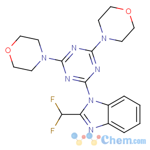 CAS No:475110-96-4 4-[4-[2-(difluoromethyl)benzimidazol-1-yl]-6-morpholin-4-yl-1,3,<br />5-triazin-2-yl]morpholine