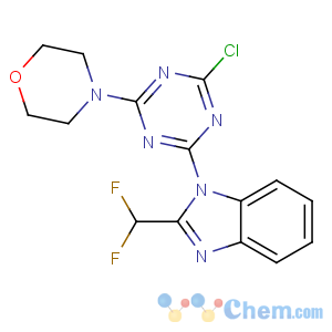 CAS No:475111-38-7 4-[4-chloro-6-[2-(difluoromethyl)benzimidazol-1-yl]-1,3,<br />5-triazin-2-yl]morpholine