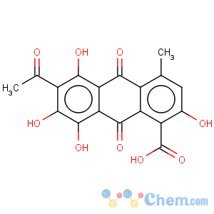 CAS No:476-35-7 6-acetyl-2,5,7,8-tetrahydroxy-4-methyl-9,10-dioxo-9,10-dihydroanthracene-1-carboxylic acid