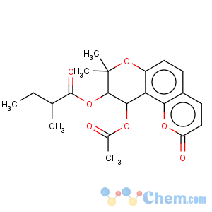 CAS No:477-32-7 Butanoic acid,2-methyl-,(9R,10R)-10-(acetyloxy)-9,10-dihydro-8,8-dimethyl-2-oxo-2H,8H-benzo[1,2-b:3,4-b']dipyran-9-ylester, (2R)-