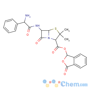 CAS No:47747-56-8 (3-oxo-1H-2-benzofuran-1-yl)<br />(2S,5R,6R)-6-[[(2R)-2-amino-2-phenylacetyl]amino]-3,<br />3-dimethyl-7-oxo-4-thia-1-azabicyclo[3.2.0]heptane-2-carboxylate