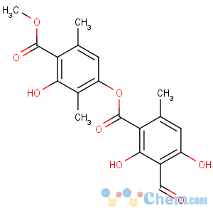 CAS No:479-20-9 (3-hydroxy-4-methoxycarbonyl-2,5-dimethylphenyl)<br />3-formyl-2,4-dihydroxy-6-methylbenzoate
