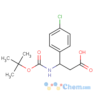CAS No:479064-90-9 (3S)-3-(4-chlorophenyl)-3-[(2-methylpropan-2-yl)oxycarbonylamino]<br />propanoic acid