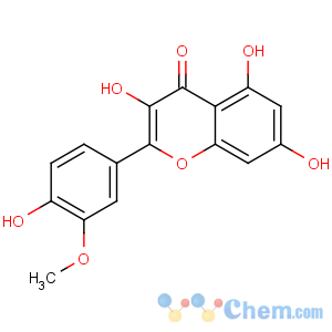 CAS No:480-19-3 3,5,7-trihydroxy-2-(4-hydroxy-3-methoxyphenyl)chromen-4-one