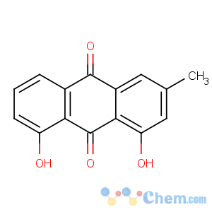 CAS No:481-74-3 1,8-dihydroxy-3-methylanthracene-9,10-dione