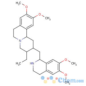 CAS No:483-18-1 (2S,3R,11bS)-2-[[(1R)-6,7-dimethoxy-1,2,3,<br />4-tetrahydroisoquinolin-1-yl]methyl]-3-ethyl-9,10-dimethoxy-2,3,4,6,7,<br />11b-hexahydro-1H-benzo[a]quinolizine