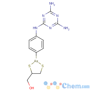 CAS No:494-79-1 [2-[4-[(4,6-diamino-1,3,5-triazin-2-yl)amino]phenyl]-1,3,<br />2-dithiarsolan-4-yl]methanol