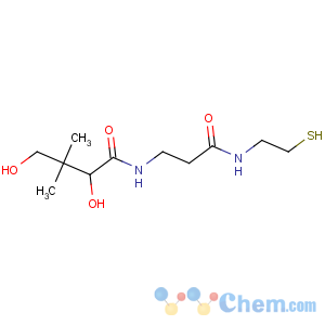 CAS No:496-65-1 (2R)-2,4-dihydroxy-3,<br />3-dimethyl-N-[3-oxo-3-(2-sulfanylethylamino)propyl]butanamide