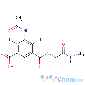 CAS No:49755-67-1 3-acetamido-2,4,<br />6-triiodo-5-[[2-(methylamino)-2-oxoethyl]carbamoyl]benzoic acid