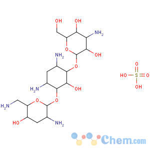 CAS No:49842-07-1 (2S,3R,4S,5S,6R)-4-amino-2-[(1S,2S,3R,4S,6R)-4,6-diamino-3-[(2R,3R,5S,<br />6R)-3-amino-6-(aminomethyl)-5-hydroxyoxan-2-yl]oxy-2-hydroxycyclohexyl]<br />oxy-6-(hydroxymethyl)oxane-3,5-diol