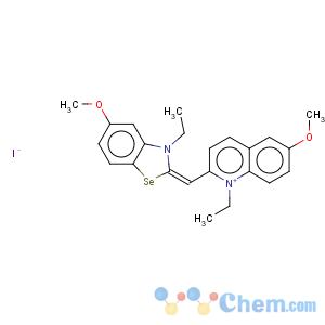 CAS No:50378-83-1 Quinolinium,1-ethyl-2-[(3-ethyl-5-methoxy-2(3H)-benzoselenazolylidene)methyl]-6-methoxy-,iodide (1:1)