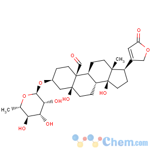 CAS No:508-75-8 Card-20(22)-enolide,3-[(6-deoxy-a-L-mannopyranosyl)oxy]-5,14-dihydroxy-19-oxo-,(3b,5b)-