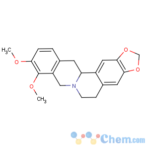 CAS No:5096-57-1 6H-Benzo[g]-1,3-benzodioxolo[5,6-a]quinolizine,5,8,13,13a-tetrahydro-9,10-dimethoxy-, (13aS)-