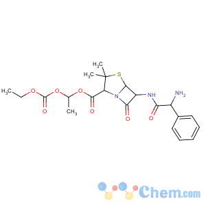 CAS No:50972-17-3 1-ethoxycarbonyloxyethyl<br />(2S,5R,6R)-6-[[(2R)-2-amino-2-phenylacetyl]amino]-3,<br />3-dimethyl-7-oxo-4-thia-1-azabicyclo[3.2.0]heptane-2-carboxylate