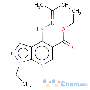 CAS No:51022-77-6 1H-Pyrazolo[3,4-b]pyridine-5-carboxylicacid, 1-ethyl-4-[2-(1-methylethylidene)hydrazinyl]-, ethyl ester