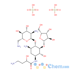 CAS No:51022-98-1 D-Streptamine, O-2,6-diamino-2,6-dideoxy-alpha-D-glucopyranosyl-(1-4)-O-(beta-D-xylofuranosyl-(1-5))-N(sup 1)-(4-amino-2-hydroxy-1-oxobutyl)-2-deoxy-
