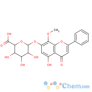 CAS No:51059-44-0 (2S,3S,4S,5R,6S)-3,4,<br />5-trihydroxy-6-(5-hydroxy-8-methoxy-4-oxo-2-phenylchromen-7-yl)oxyoxane-<br />2-carboxylic acid