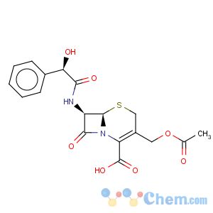 CAS No:51818-85-0 5-Thia-1-azabicyclo[4.2.0]oct-2-ene-2-carboxylicacid, 3-[(acetyloxy)methyl]-7-[[(2R)-2-hydroxy-2-phenylacetyl]amino]-8-oxo-,(6R,7R)-