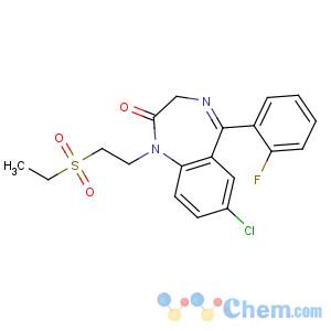 CAS No:52042-01-0 7-chloro-1-(2-ethylsulfonylethyl)-5-(2-fluorophenyl)-3H-1,<br />4-benzodiazepin-2-one