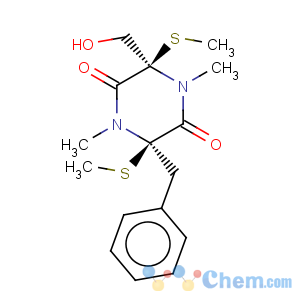 CAS No:52080-06-5 2,5-Piperazinedione,3-(hydroxymethyl)-1,4-dimethyl-3,6-bis(methylthio)-6-(phenylmethyl)-, (3R,6R)-