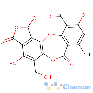 CAS No:521-39-1 1,3-dihydro-1,4,10-trihydroxy-5-(hydroxymethyl)-8-methyl-3,7-dioxo-7H-isobenzofuro[4,5-b][1,4]benzodioxepin-11-carbaldehyde
