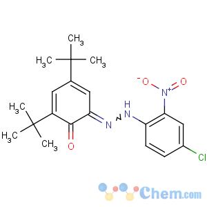 CAS No:52184-29-9 (6E)-2,<br />4-ditert-butyl-6-[(4-chloro-2-nitrophenyl)hydrazinylidene]cyclohexa-2,<br />4-dien-1-one