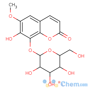 CAS No:524-30-1 7-hydroxy-6-methoxy-8-[(2S,3R,4S,5S,6R)-3,4,<br />5-trihydroxy-6-(hydroxymethyl)oxan-2-yl]oxychromen-2-one