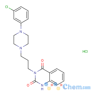 CAS No:525-26-8 2,4(1H,3H)-Quinazolinedione,3-[3-[4-(3-chlorophenyl)-1-piperazinyl]propyl]-, hydrochloride (1:1)