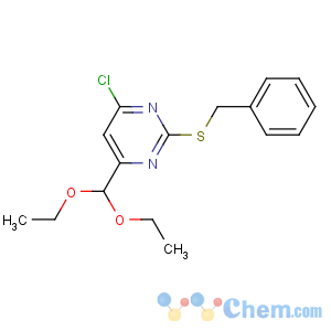 CAS No:525559-14-2 2-benzylsulfanyl-4-chloro-6-(diethoxymethyl)pyrimidine