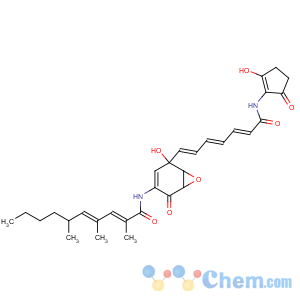 CAS No:52665-74-4 2,4-Decadienamide,N-[(1S,5S,6R)-5-hydroxy-5-[(1E,3E,5E)-7-[(2-hydroxy-5-oxo-1-cyclopenten-1-yl)amino]-7-oxo-1,3,5-heptatrien-1-yl]-2-oxo-7-oxabicyclo[4.1.0]hept-3-en-3-yl]-2,4,6-trimethyl-,(2E,4E,6R)-