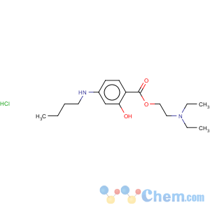 CAS No:528-97-2 Benzoic acid,4-(butylamino)-2-hydroxy-, 2-(diethylamino)ethyl ester, hydrochloride (1:1)
